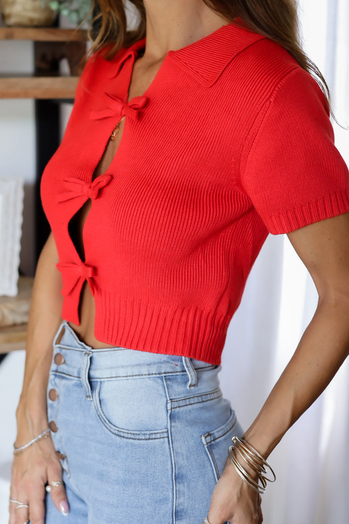 Harper Knit Bow Top- 2 Colors