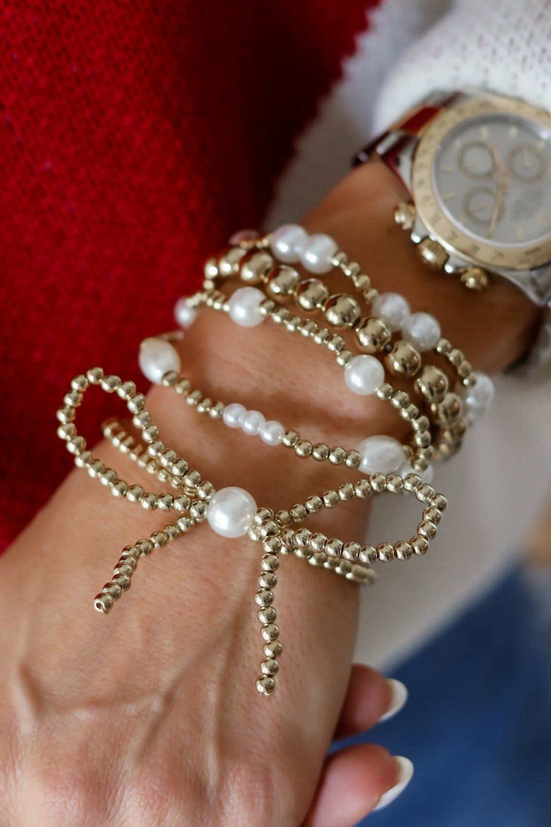 Golden Bow Bracelet Set