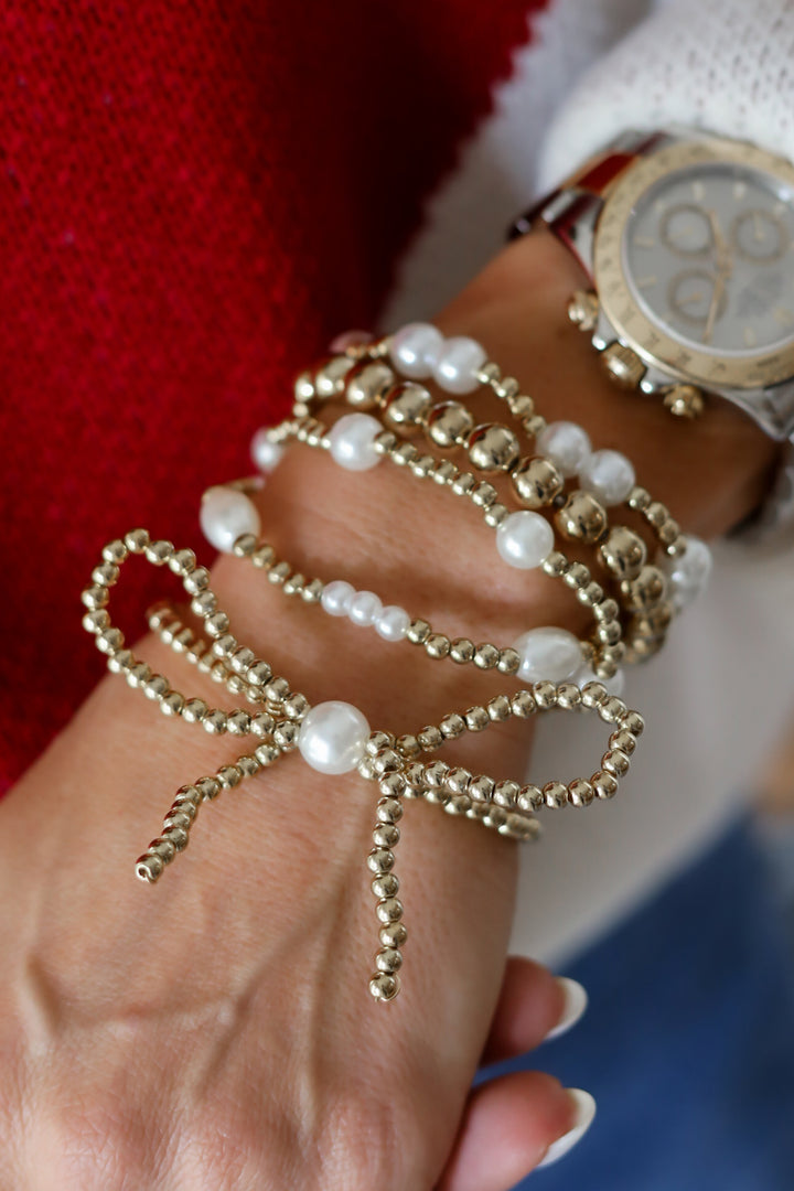 Golden Bow Bracelet Set