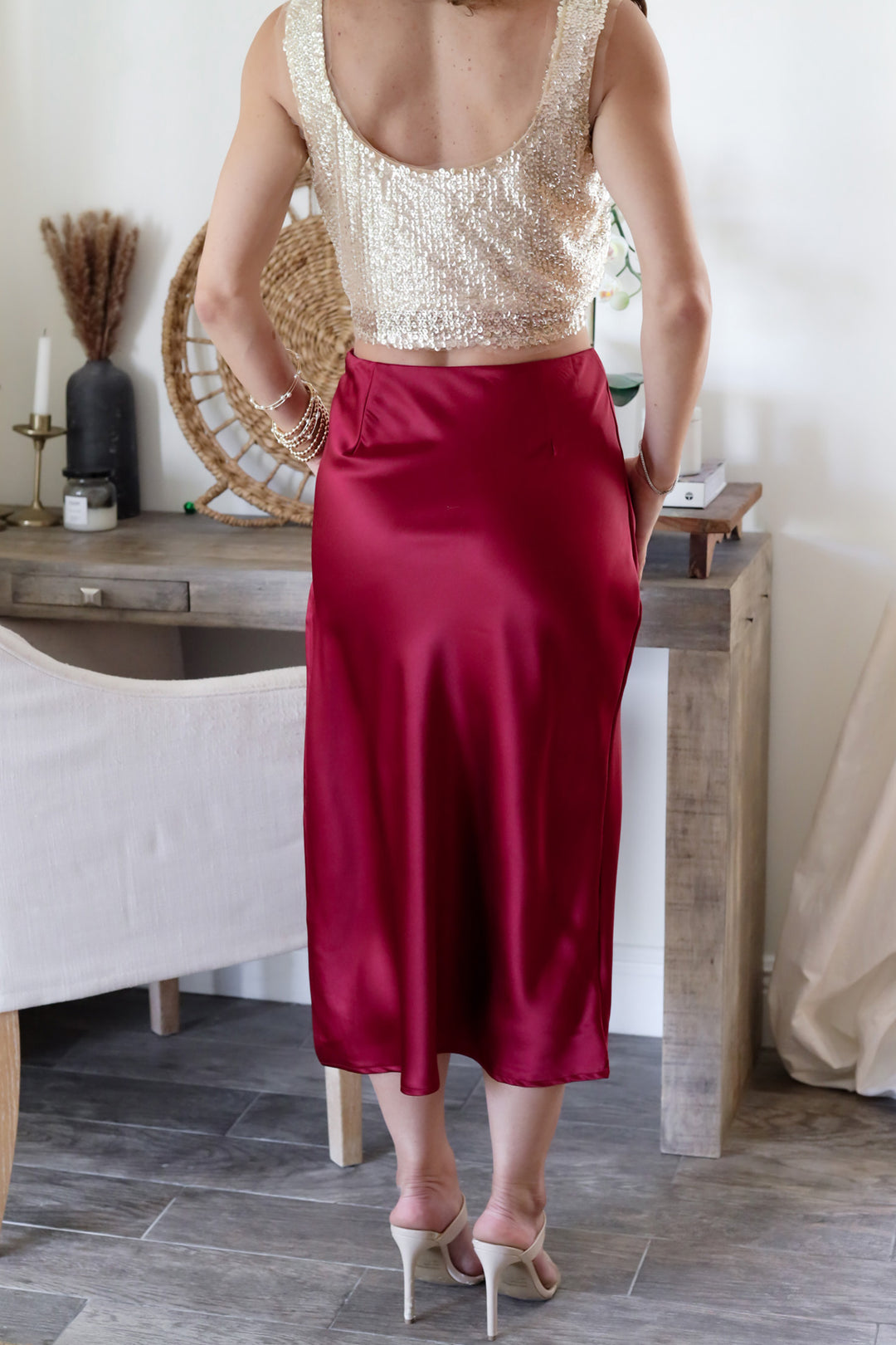 Juliette Satin Midi Skirt- 2 Colors