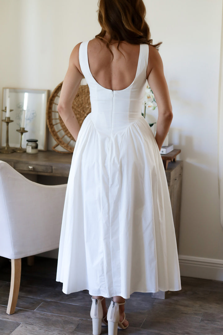 Miranda Midi Dress- Off White