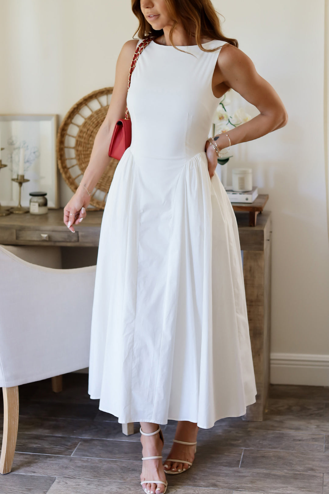 Miranda Midi Dress- Off White