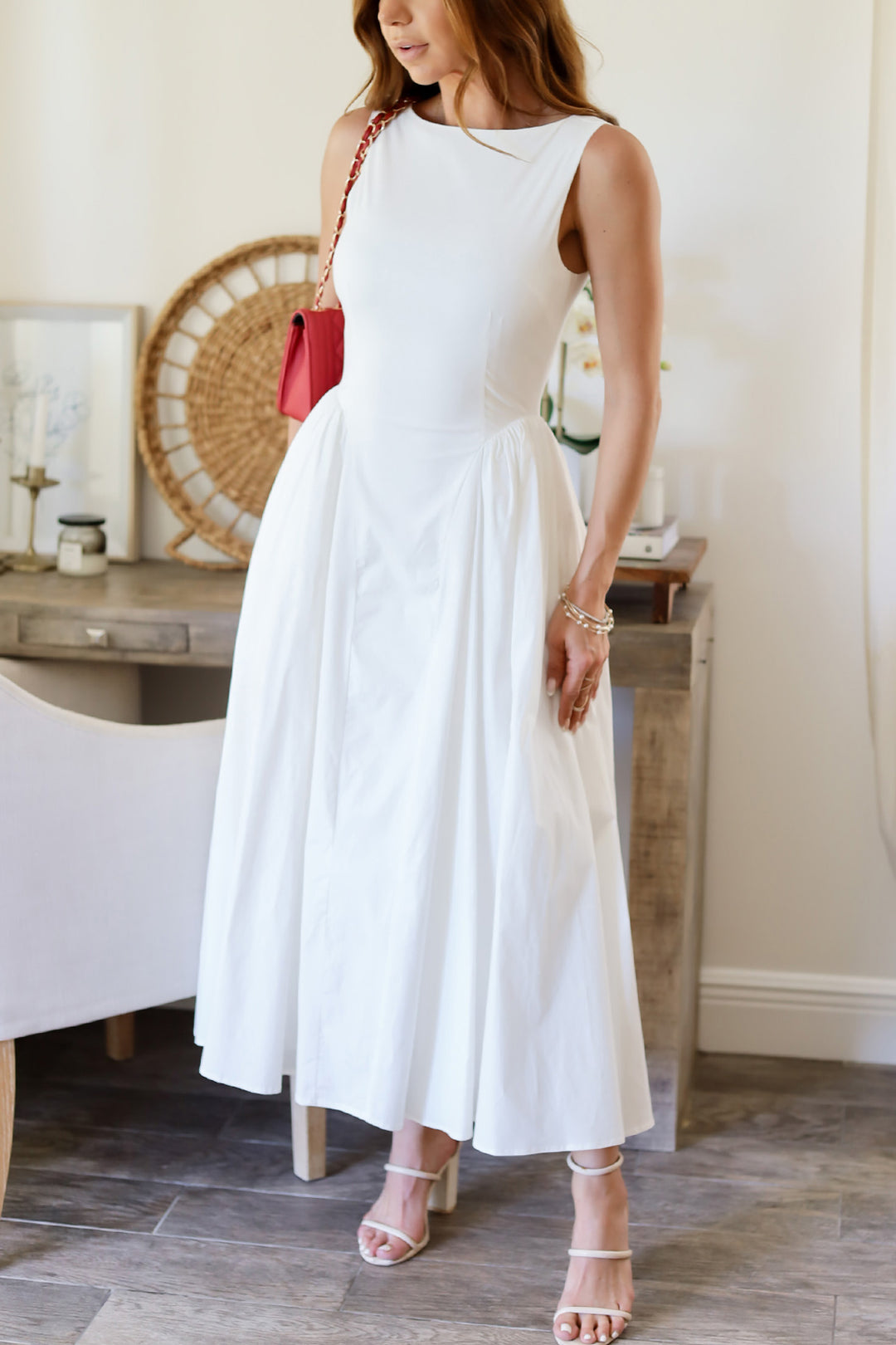 Miranda Midi Dress- Off White