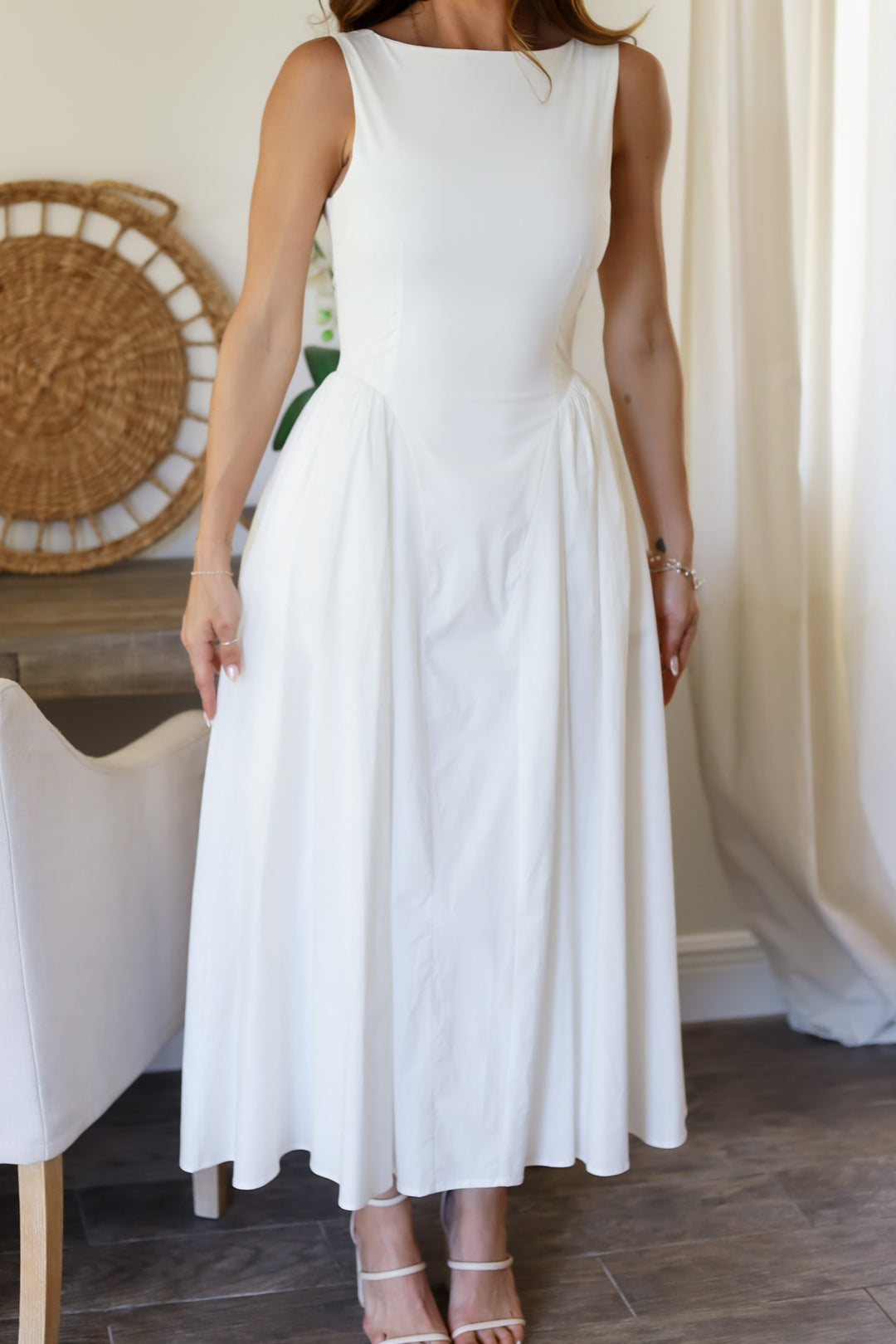 Miranda Midi Dress- Off White