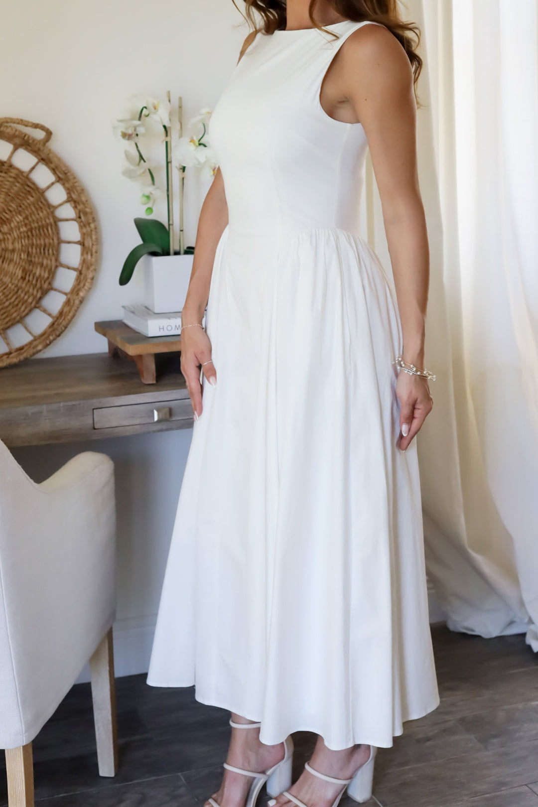 Miranda Midi Dress- Off White