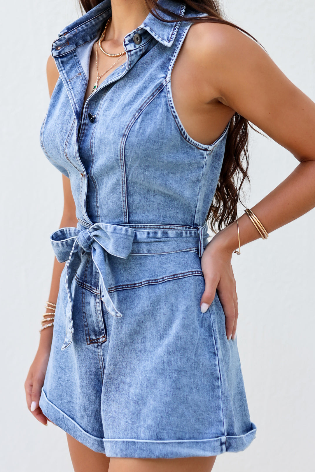 The Courtney Denim Romper