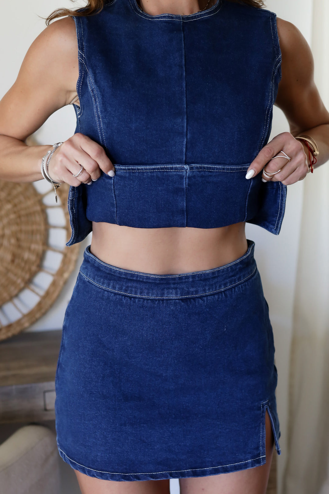 Caroline Denim Top & Skirt