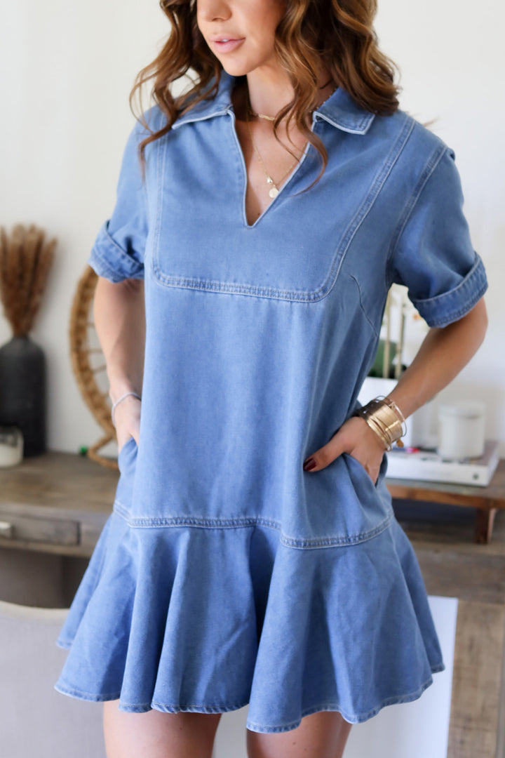 Lila Denim Mini Dress