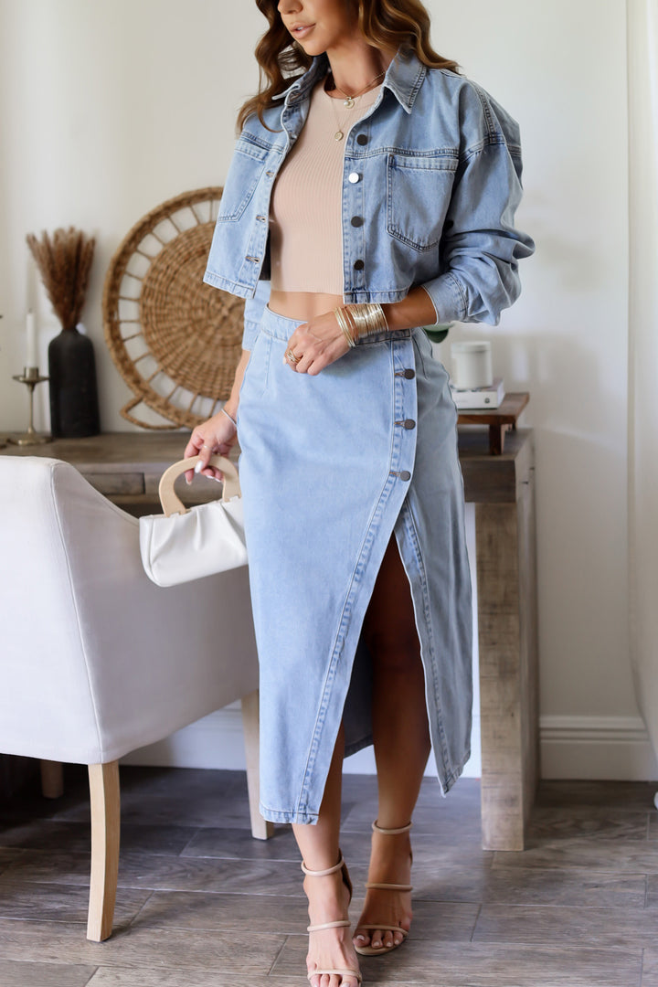 Dakota Denim Jacket & Midi Skirt Set