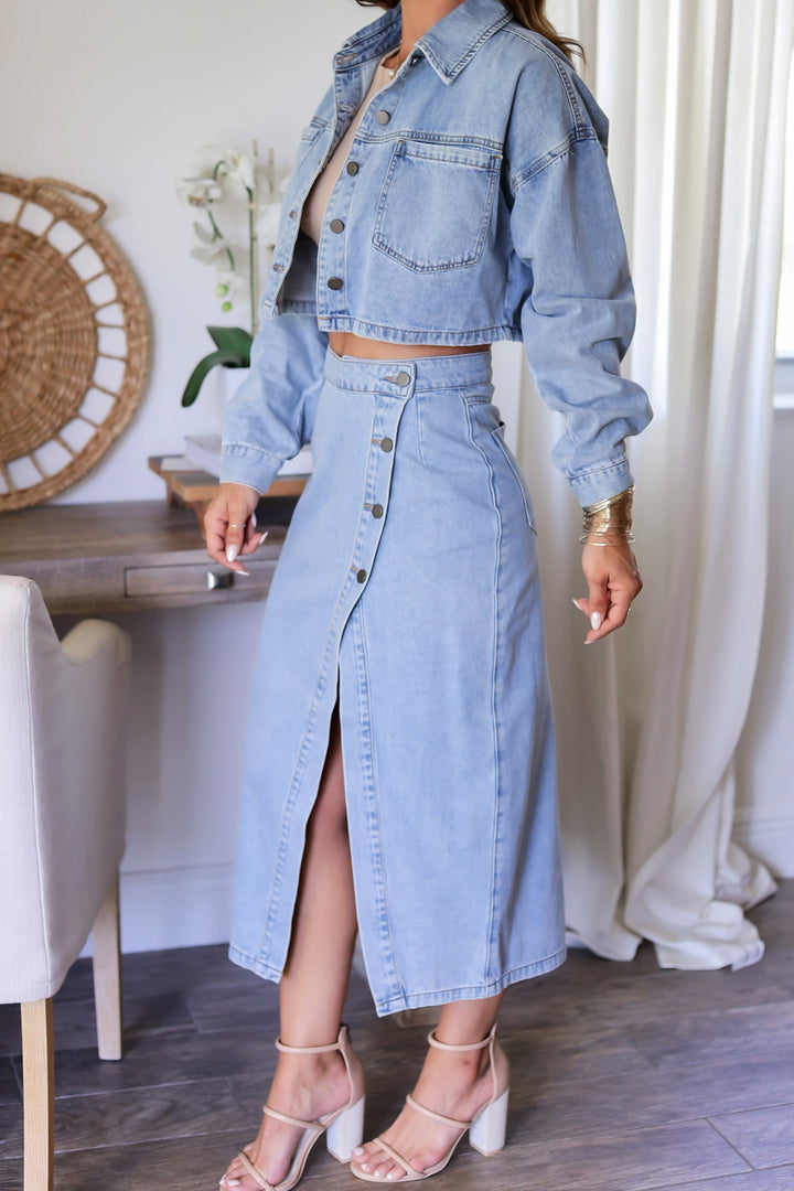 Dakota Denim Jacket & Midi Skirt Set