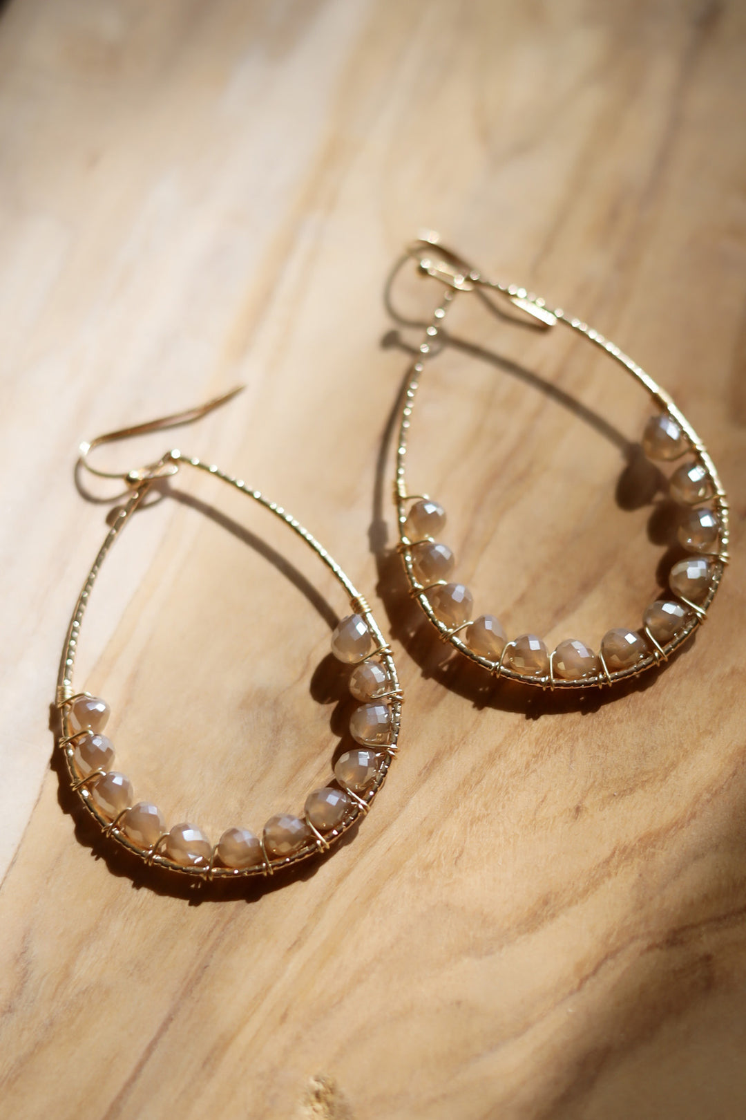 Avery Tear Beaded Hoop- 2 Colors