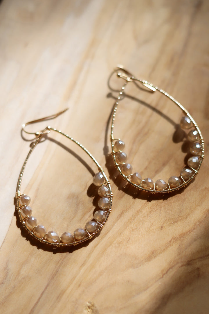 Avery Tear Beaded Hoop- 2 Colors