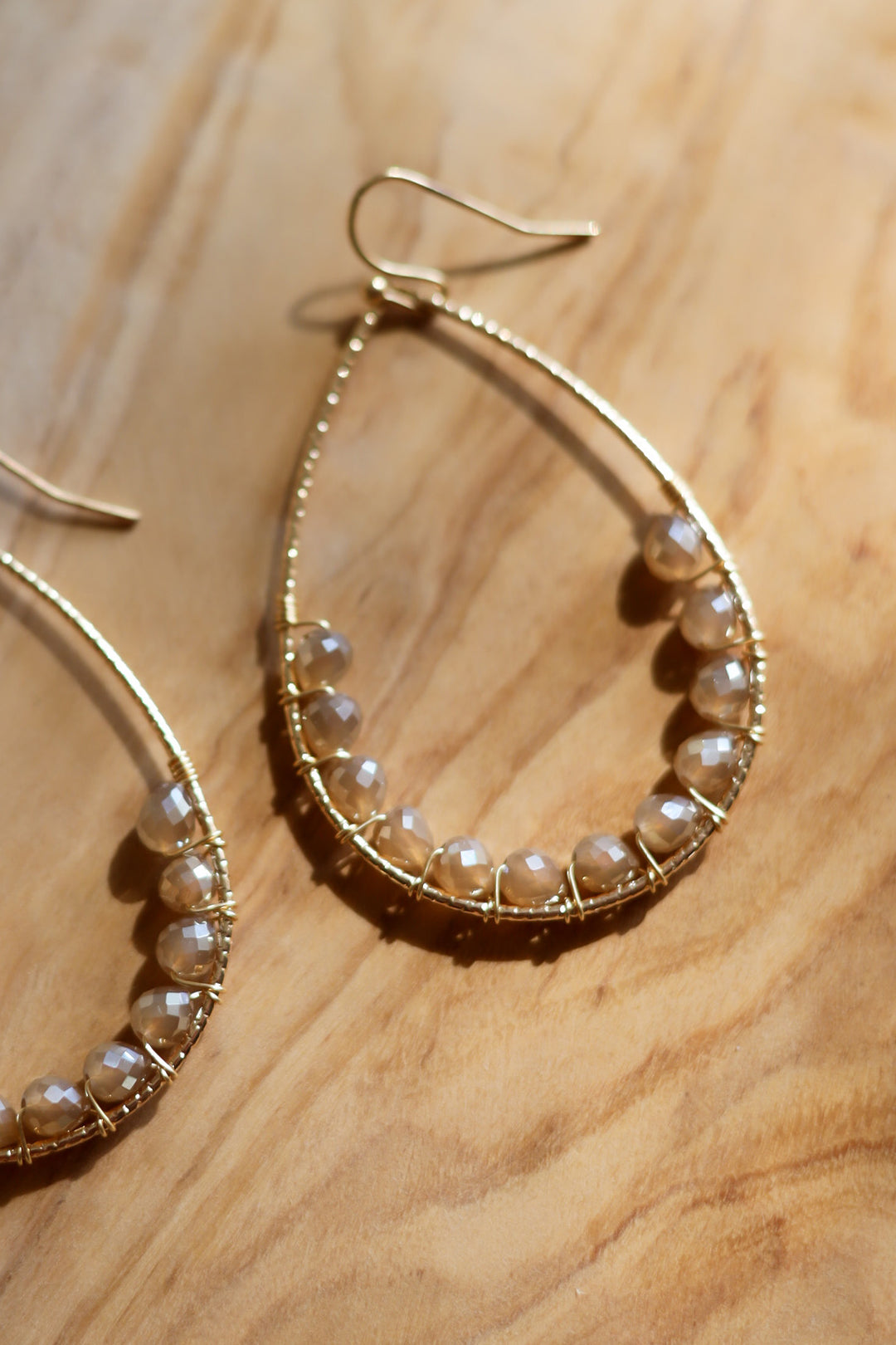 Avery Tear Beaded Hoop- 2 Colors