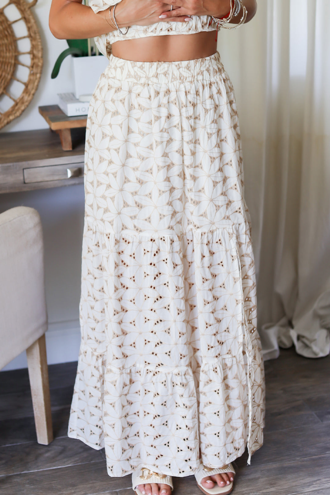 Paloma Eyelet Maxi Skirt