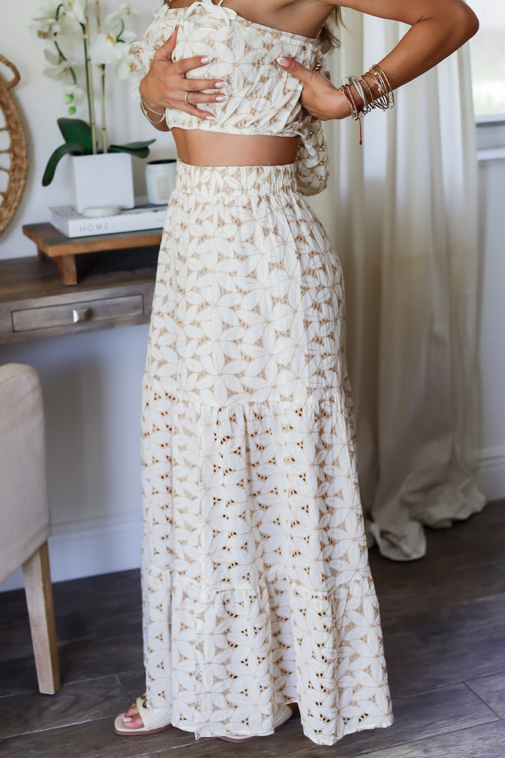 Paloma Eyelet Maxi Skirt