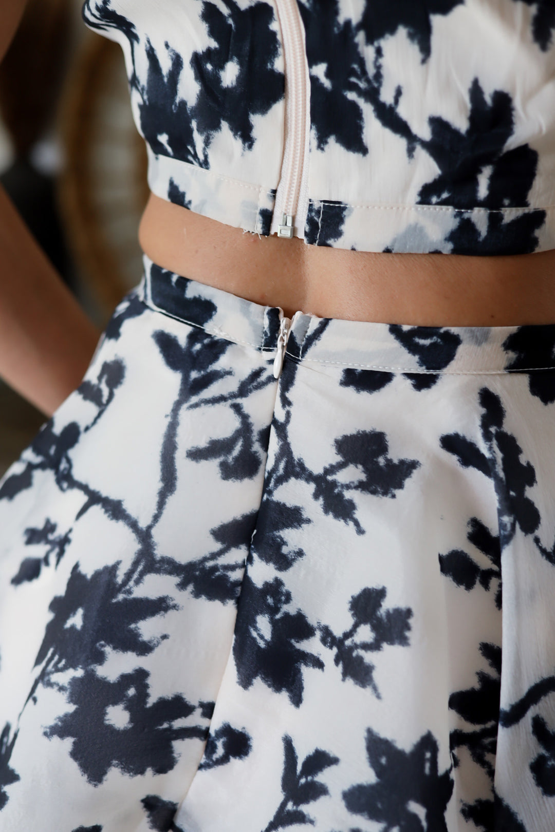 The Renee Crop & Tiered Skirt Set- Print