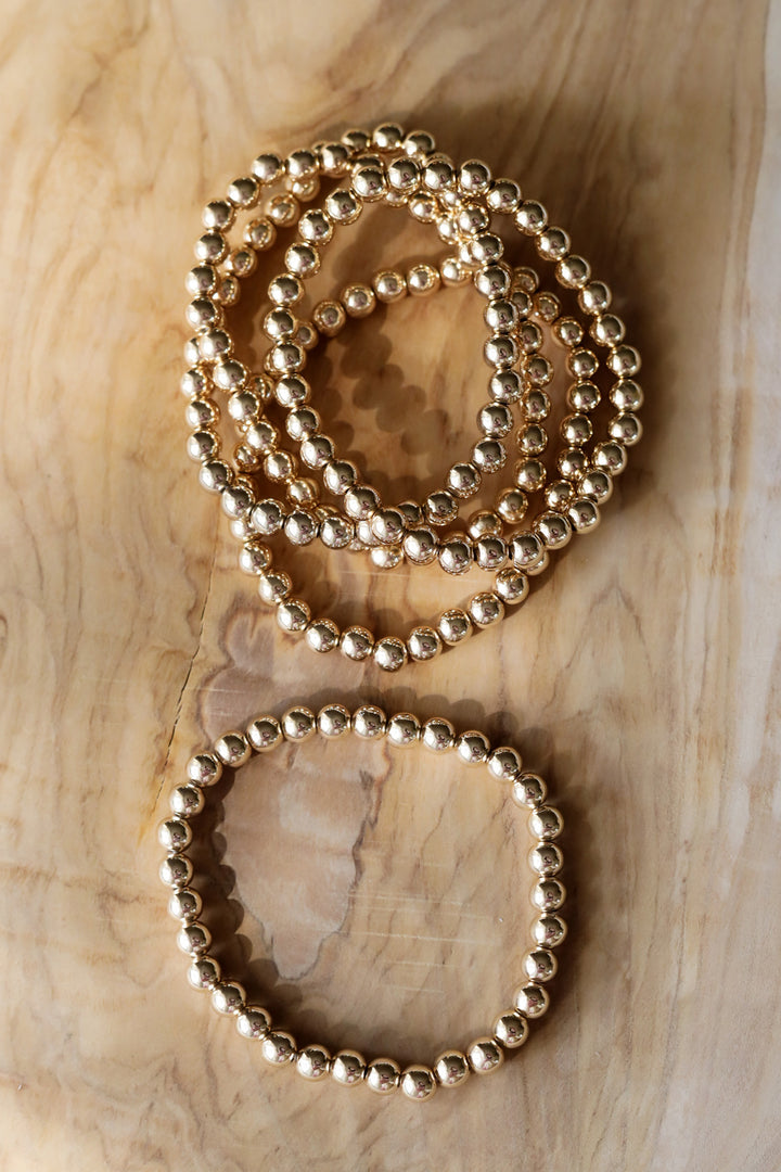 Amelia Gold Bead Bracelet Set