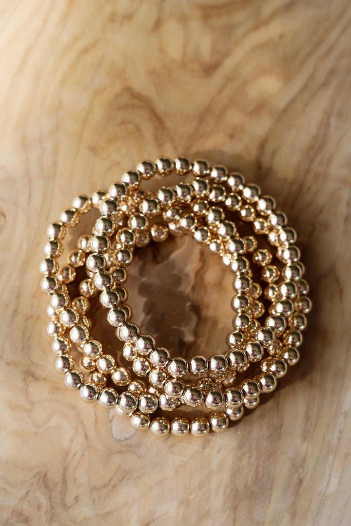 Amelia Gold Bead Bracelet Set