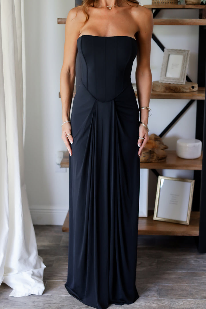 Violet Bustier Gown - Black