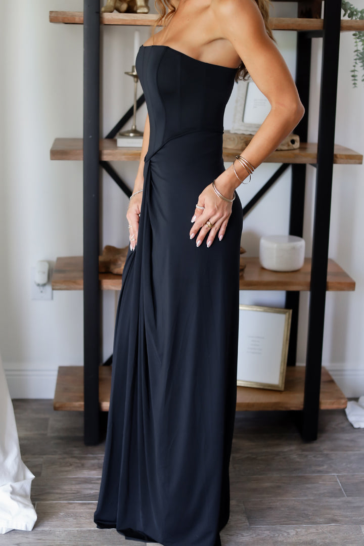 Violet Bustier Gown - Black