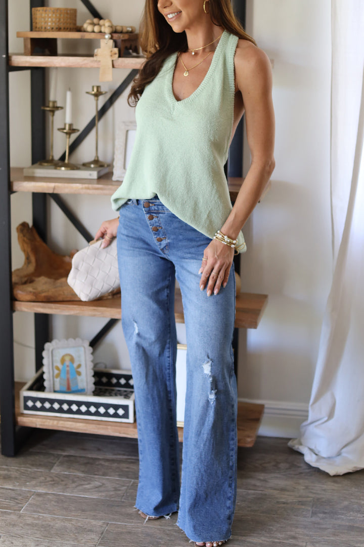 Wren Asym. Wide Leg Jeans - 2 Colors