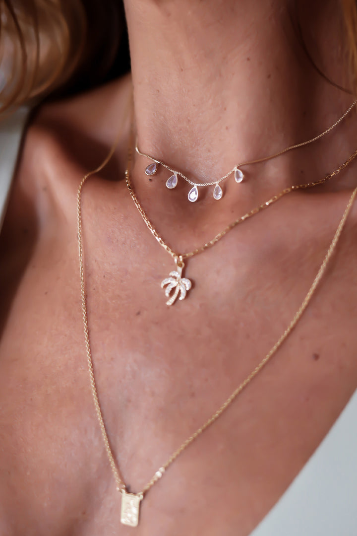 5-Diamond Teardrop Necklace