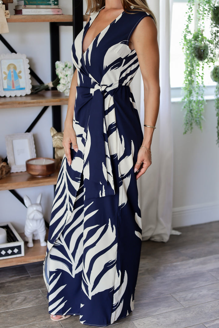 Danielle Jumpsuit - Navy & Ivory Print