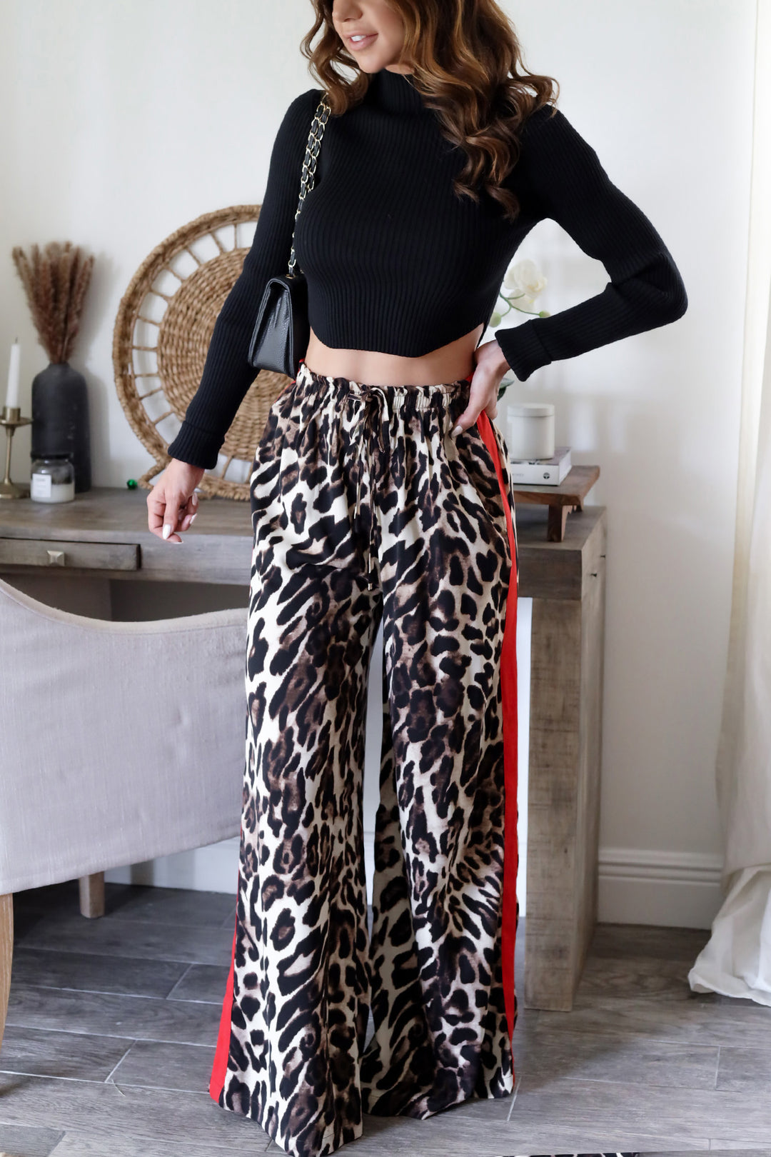 Phoebe Leopard Stripe Pant