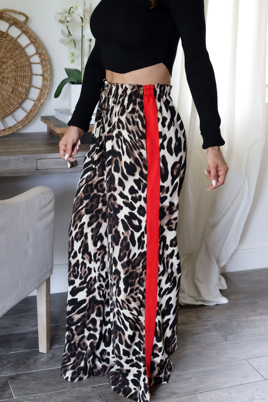 Phoebe Leopard Stripe Pant