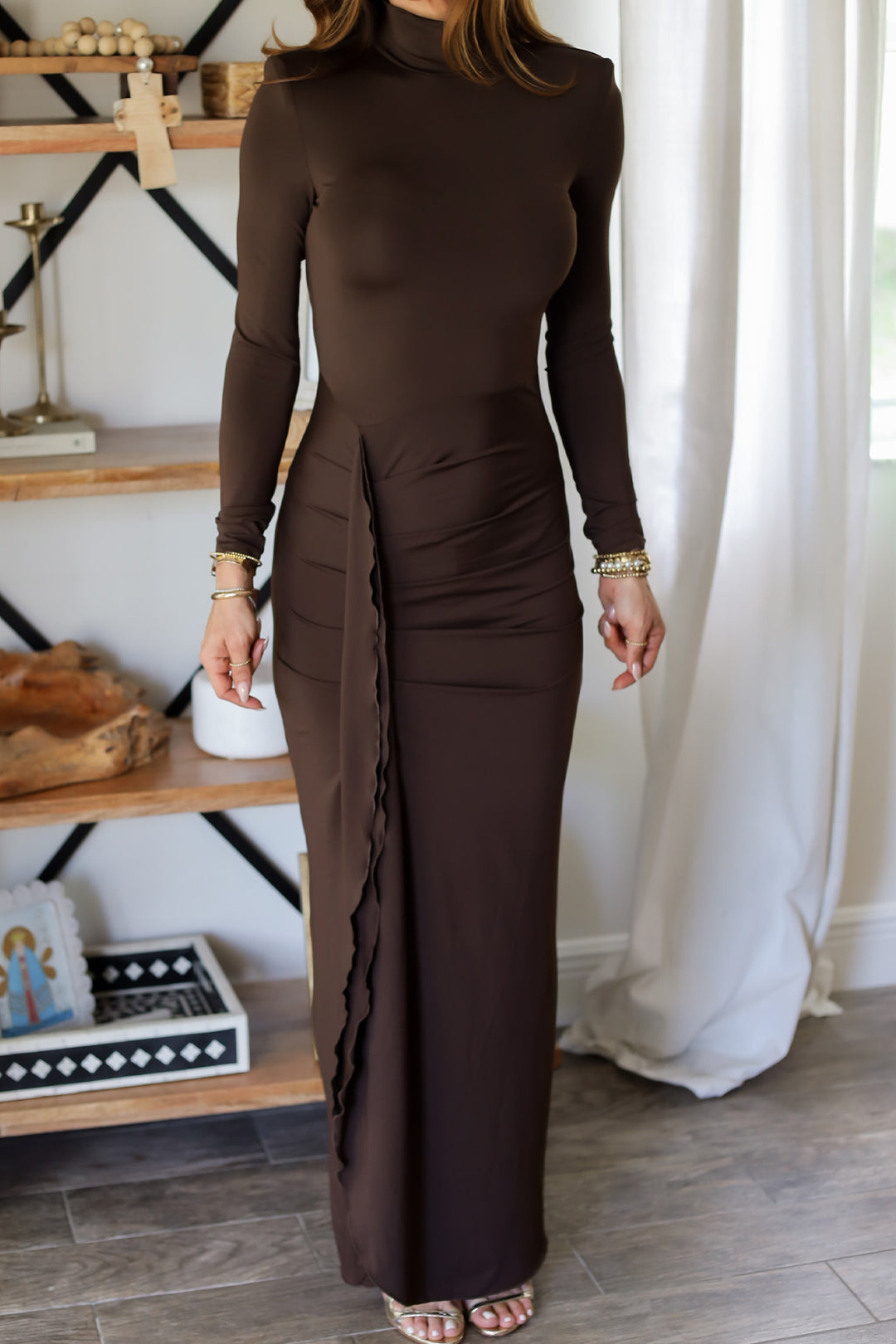 Isabella Mock Neck Gown - 2 Colors