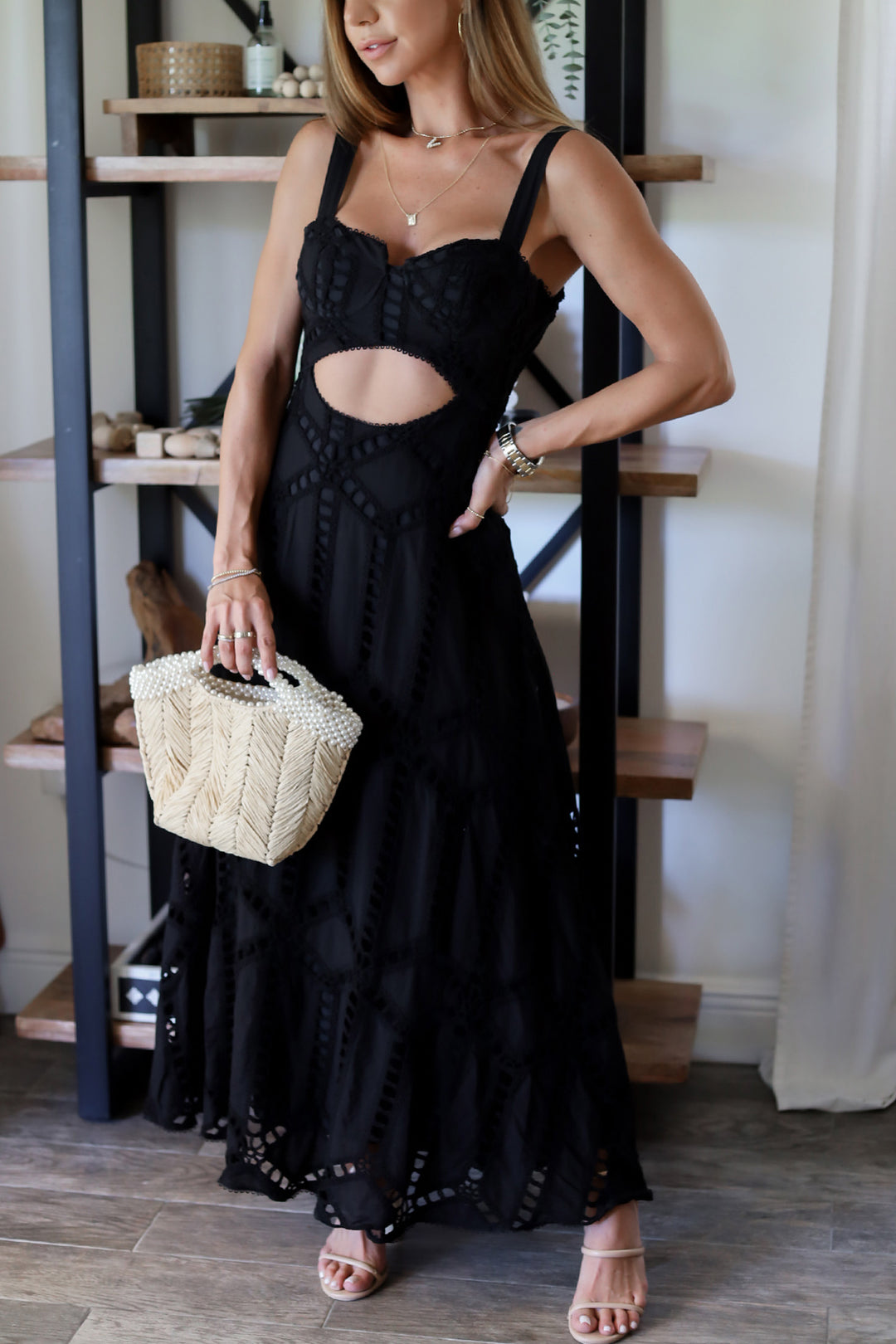 The Angel Eyelet Dress - Black