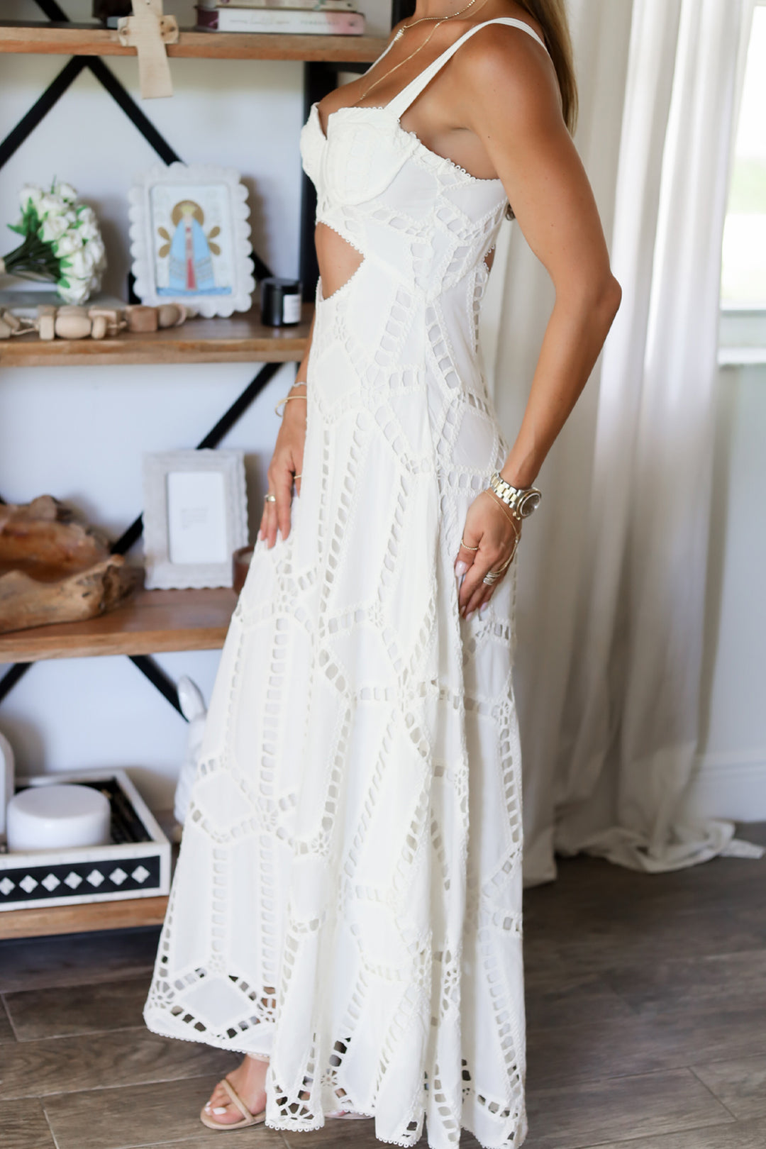 The Angel Eyelet Dress - White