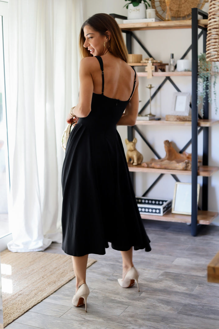 Esme Basque Midi Dress