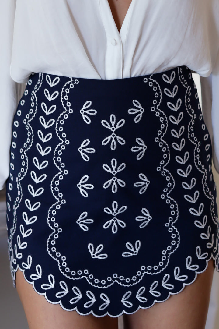 Florence Embroidered Mini Skirt