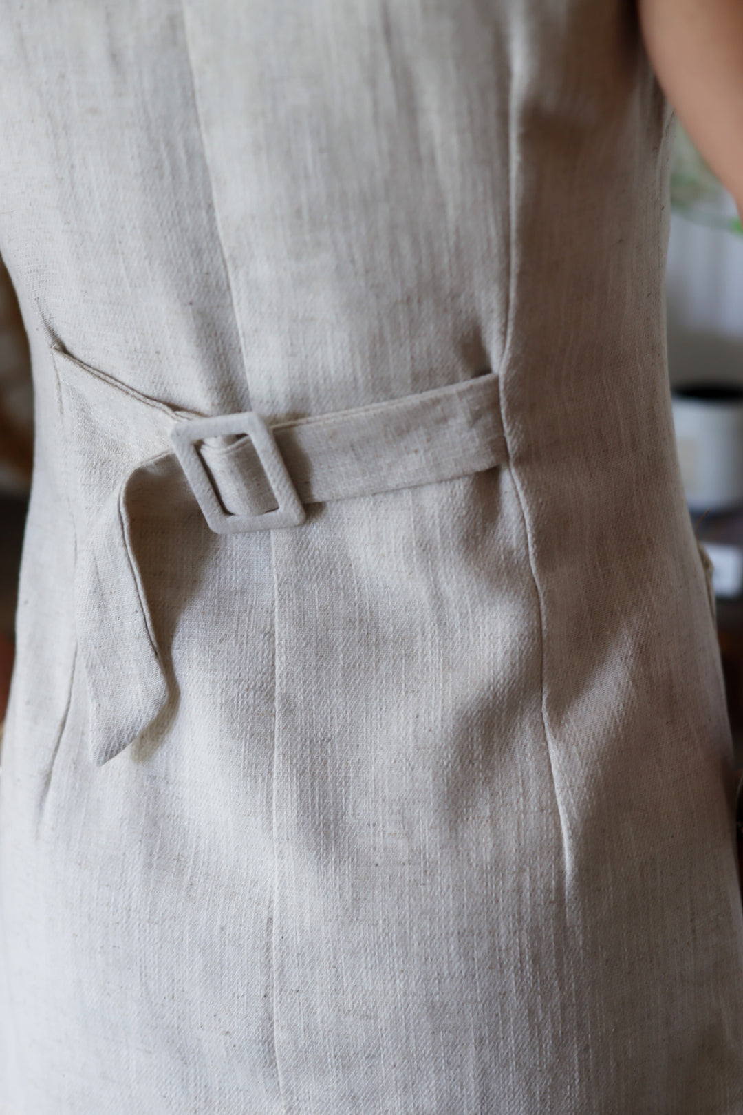 Naty Linen Mini Dress- Oatmeal