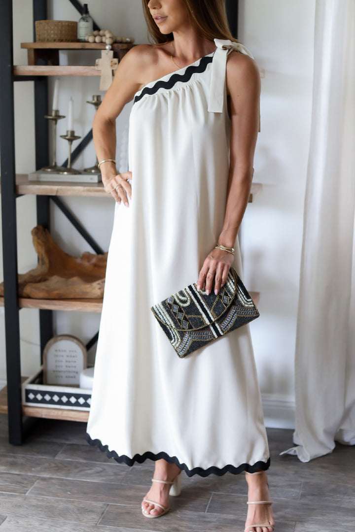 Gatsby Beaded Clutch - Black