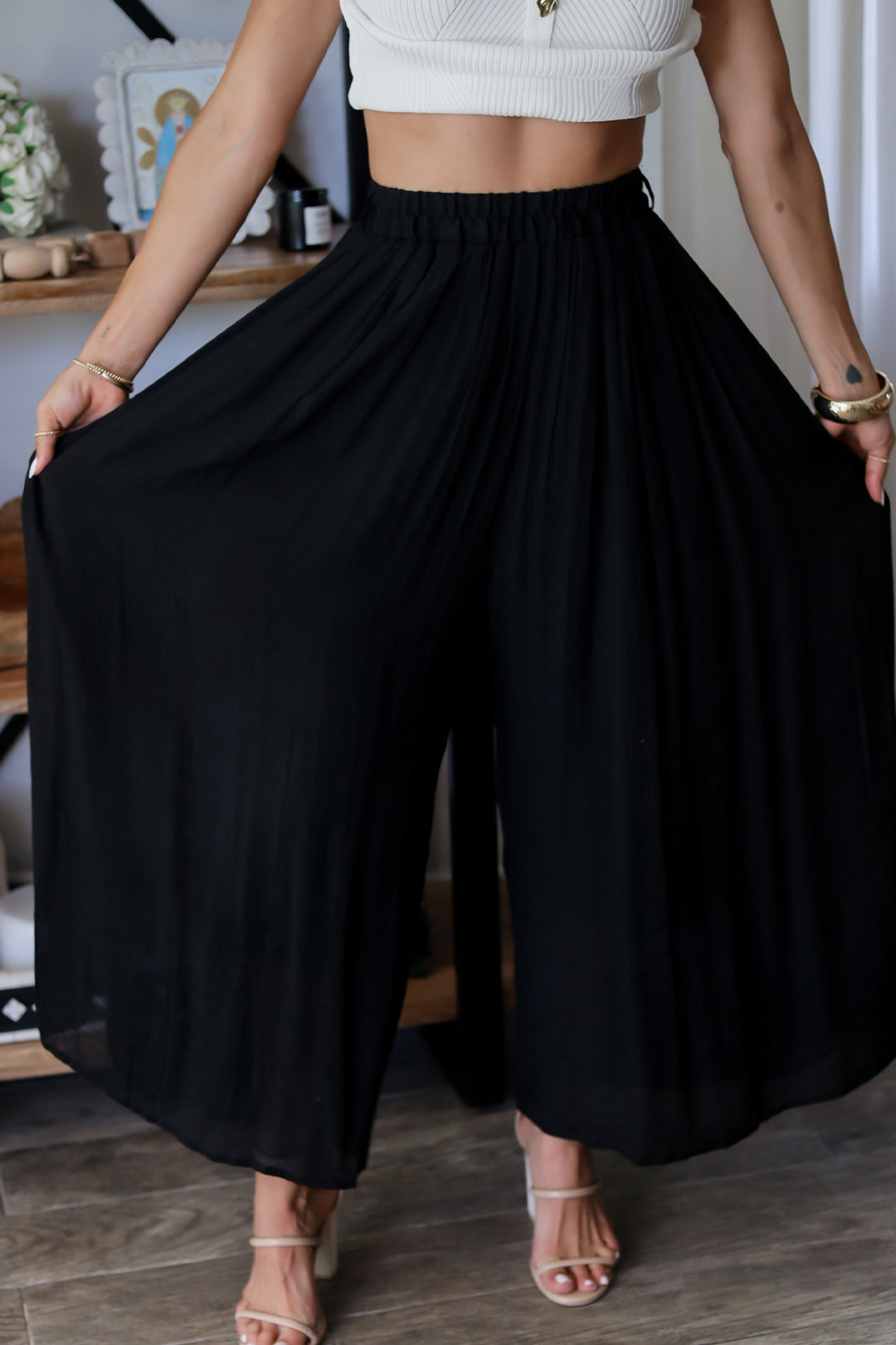 Olivia Cropped Palazzo Pant - 4 colors