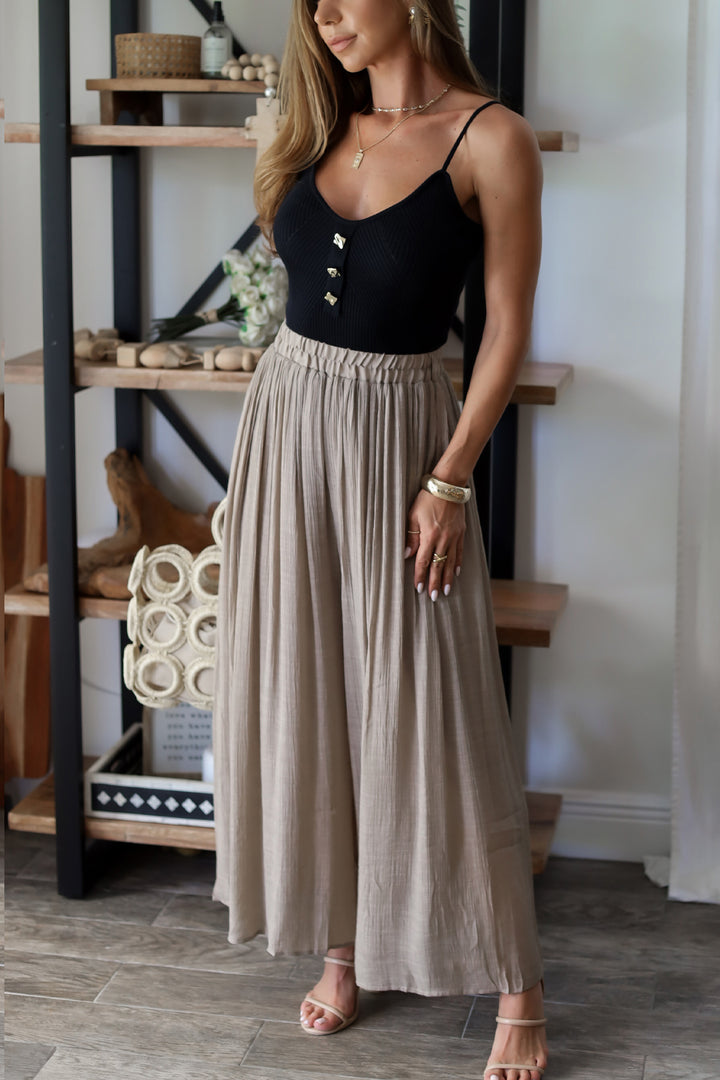 Olivia Cropped Palazzo Pant - 4 colors