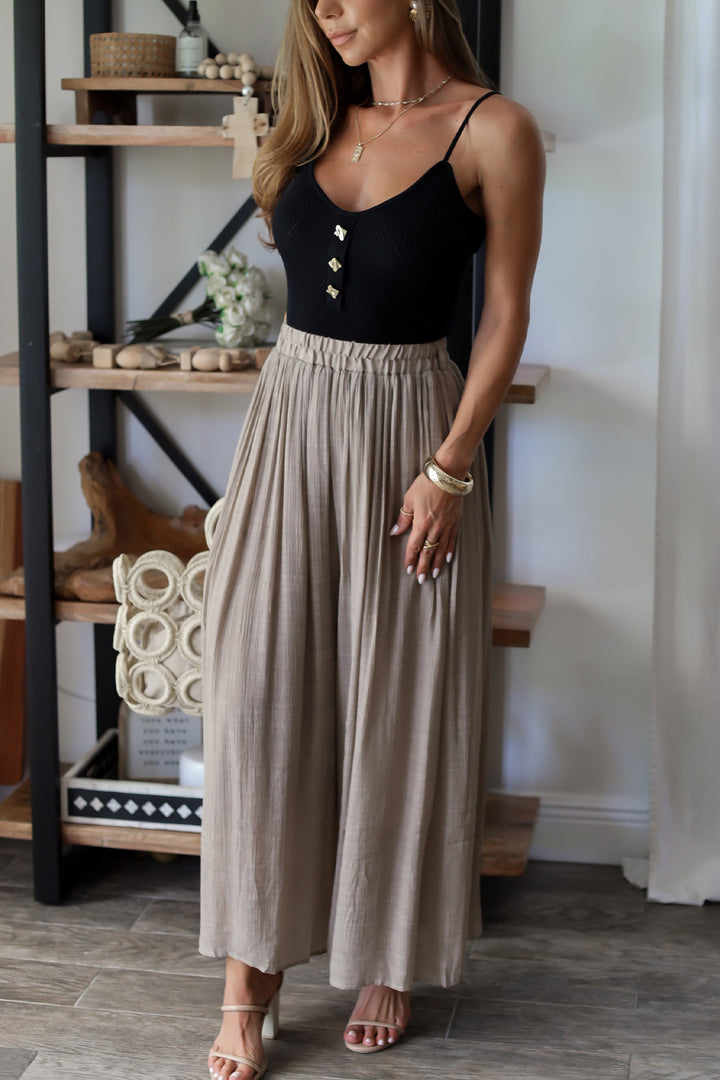 Olivia Cropped Palazzo Pant - 4 colors