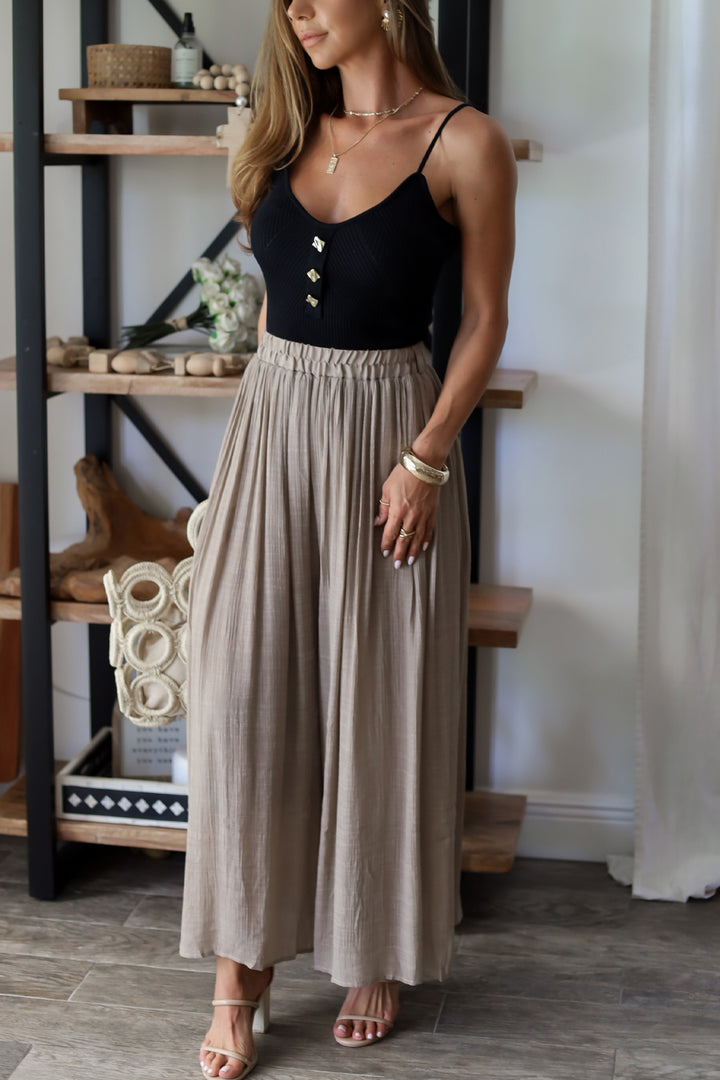Olivia Cropped Palazzo Pant - 4 colors