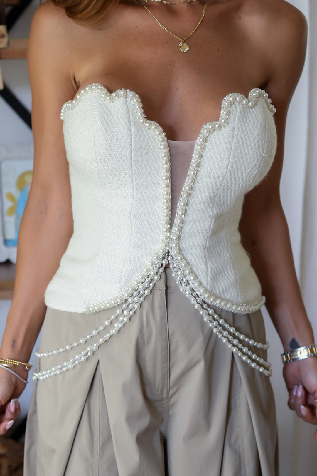 Celestine Tweed Corset Top