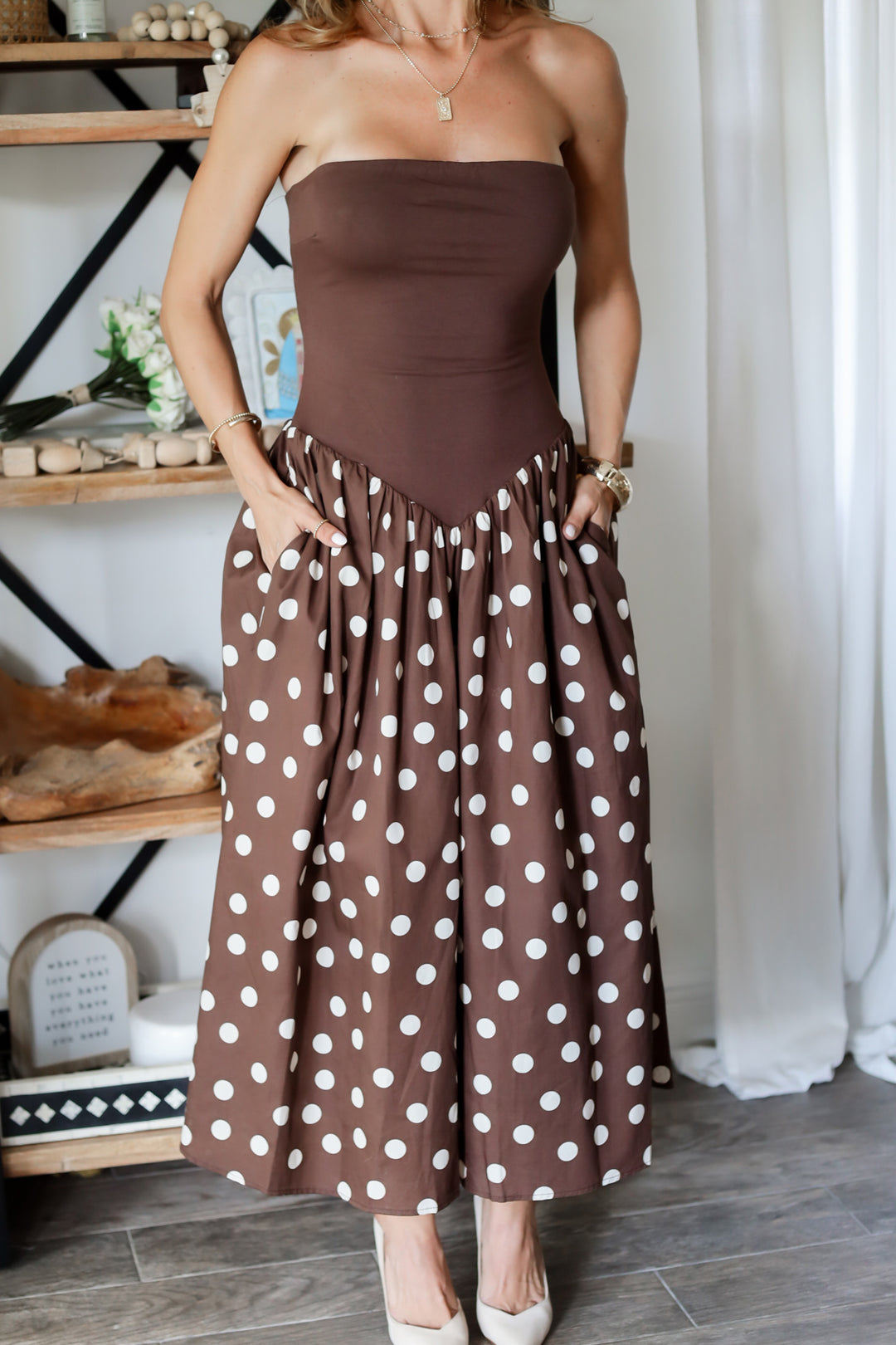 Hazel Polka-dot Midi Dress