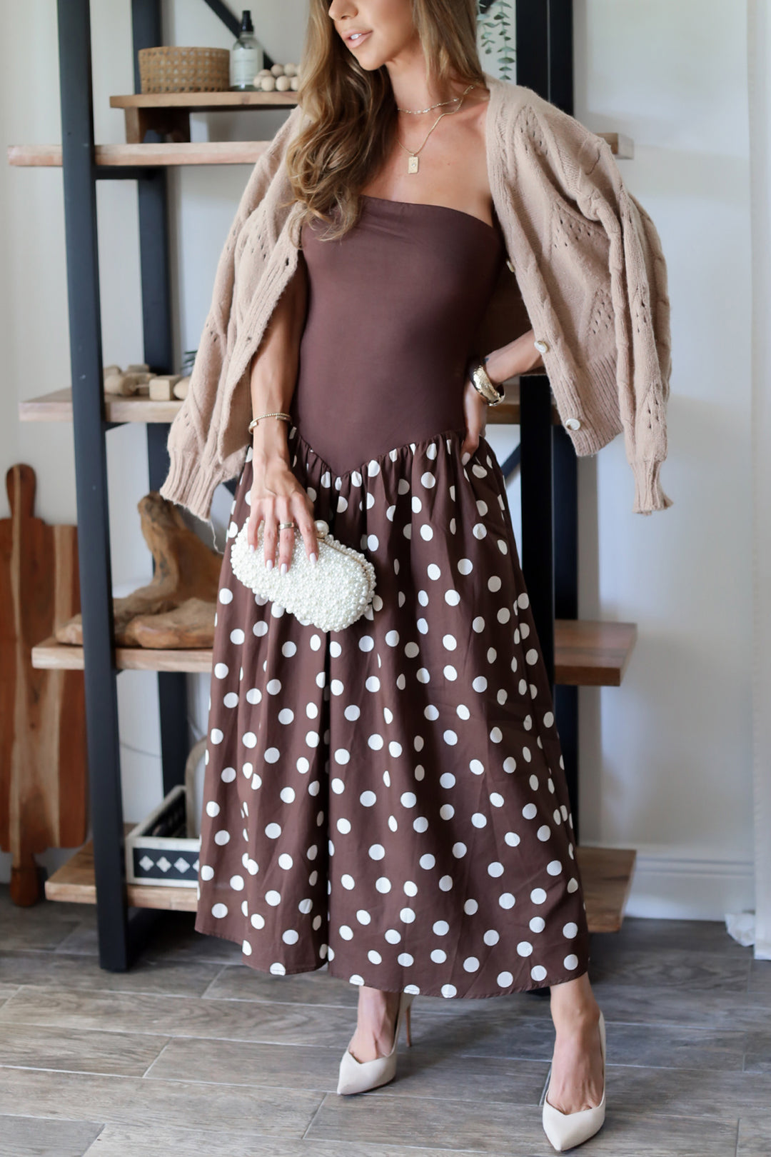 Hazel Polka-dot Midi Dress