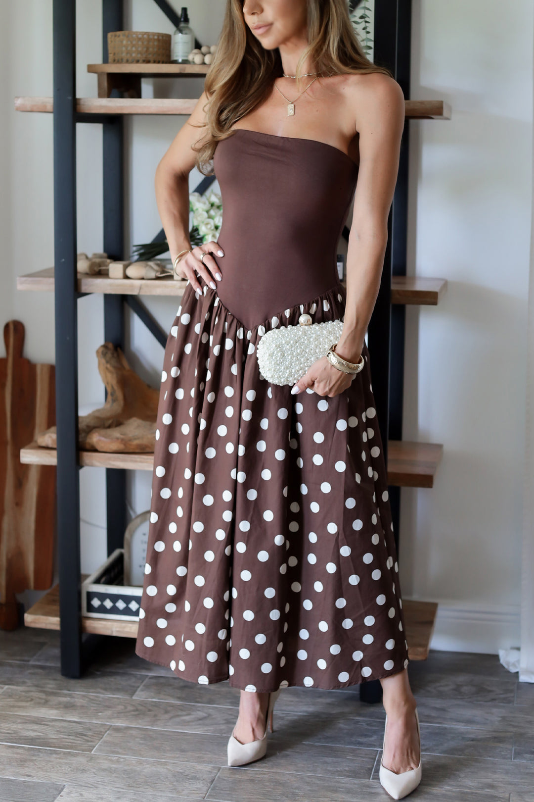 Hazel Polka-dot Midi Dress