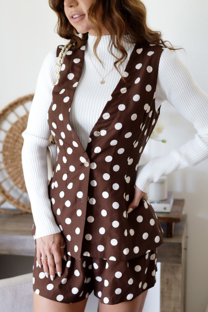 Brielle Polka Dot Vest Set