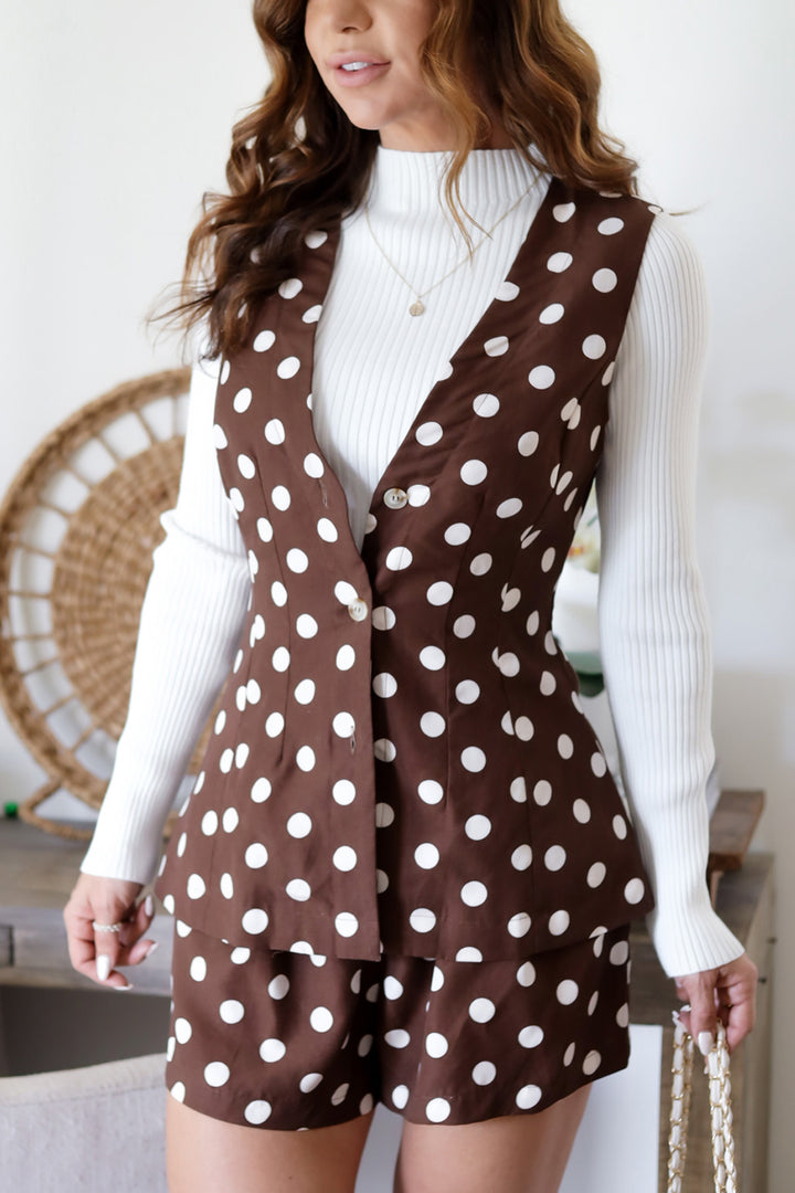 Brielle Polka Dot Vest Set