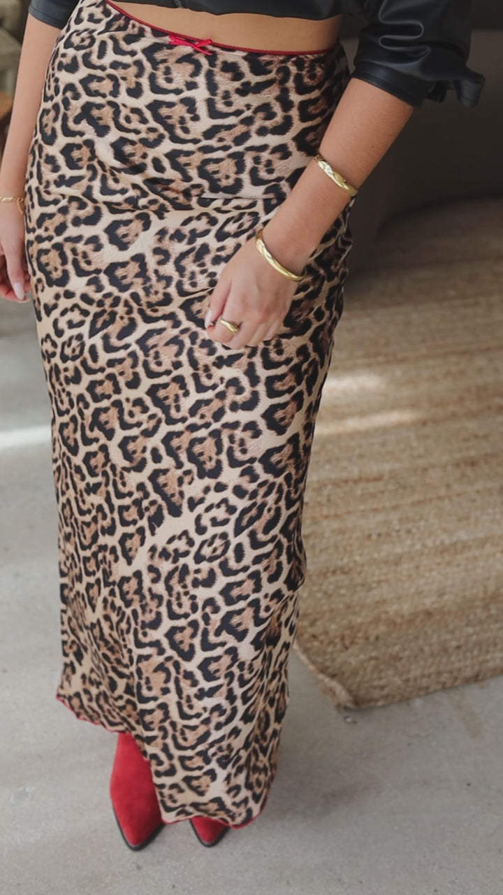 Danielle Leopard Skirt