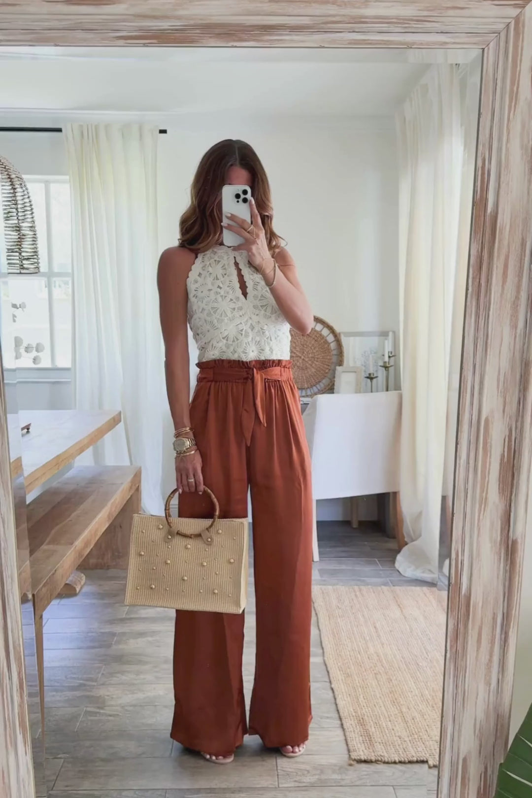 Los pantalones de pierna ancha de jade