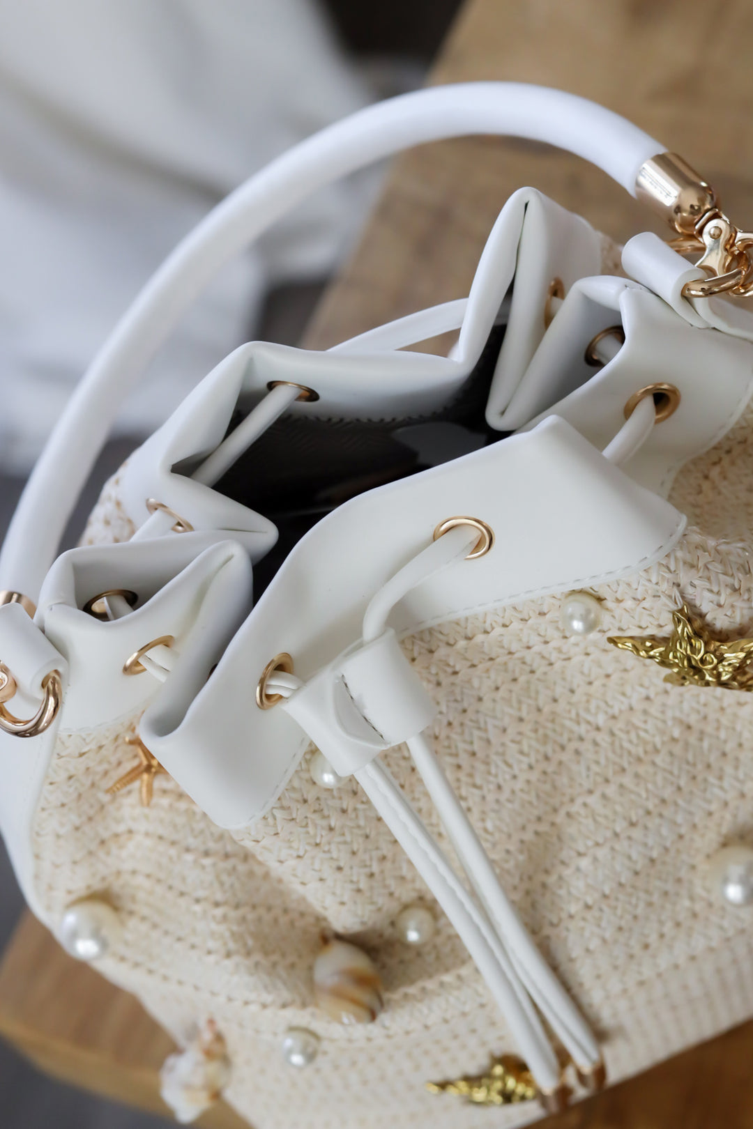 Seashell Charm Bucket Bag