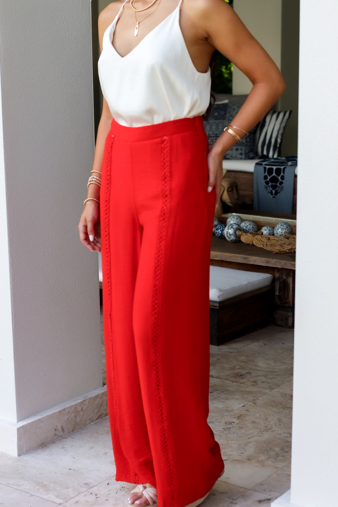 Scarlette Lace Trim Pants-2 Colors